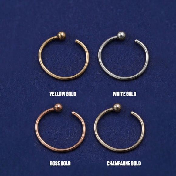 Automic Gold - Nose Ring Hoop (WHITE GOLD) - Picture 3 of 6